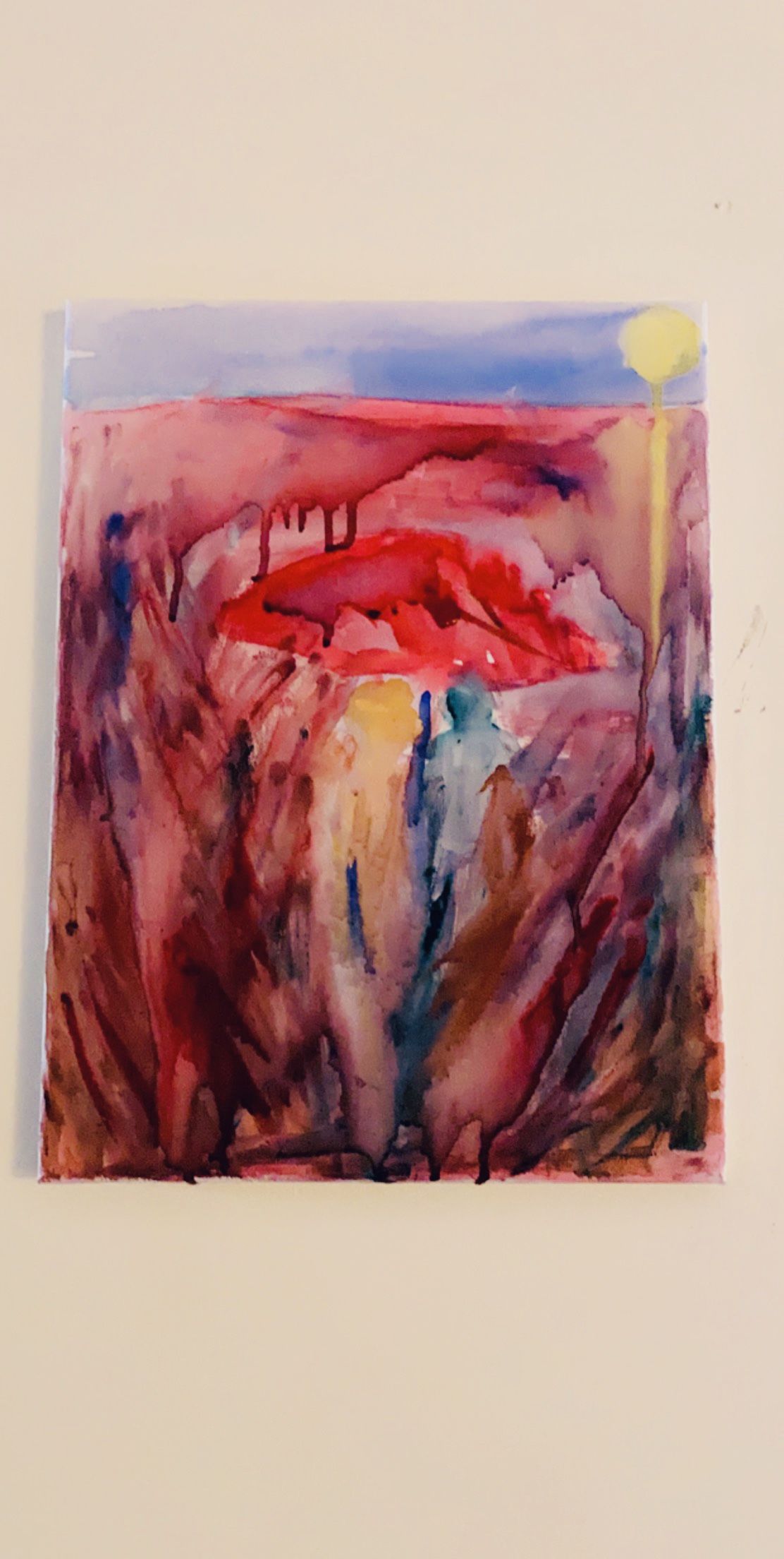 Pink and purple abstract figure painting by Amy Matthew