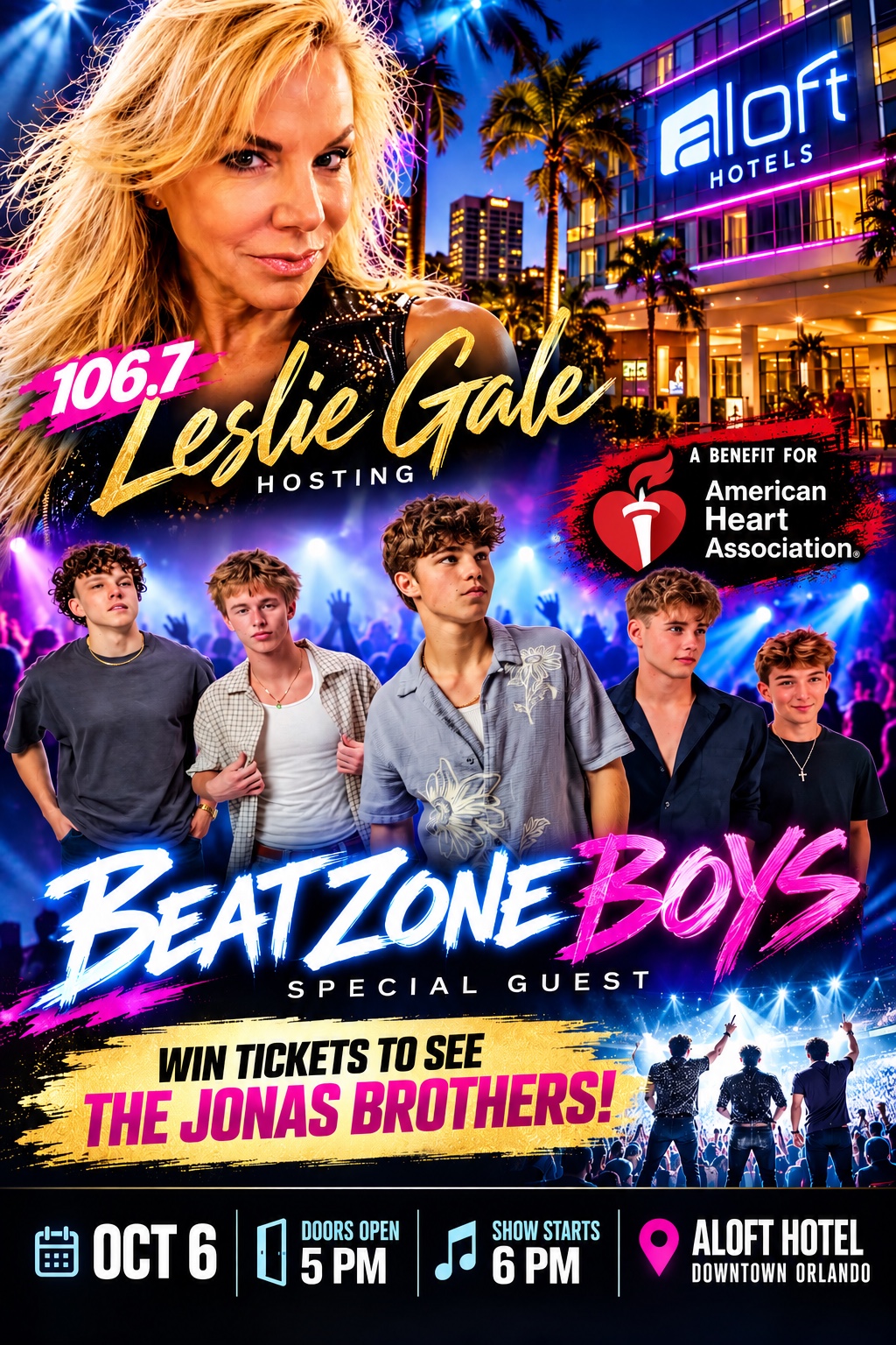 Beatzone Boys special guest event flyer for October 6 at Aloft Hotel Downtown Orlando