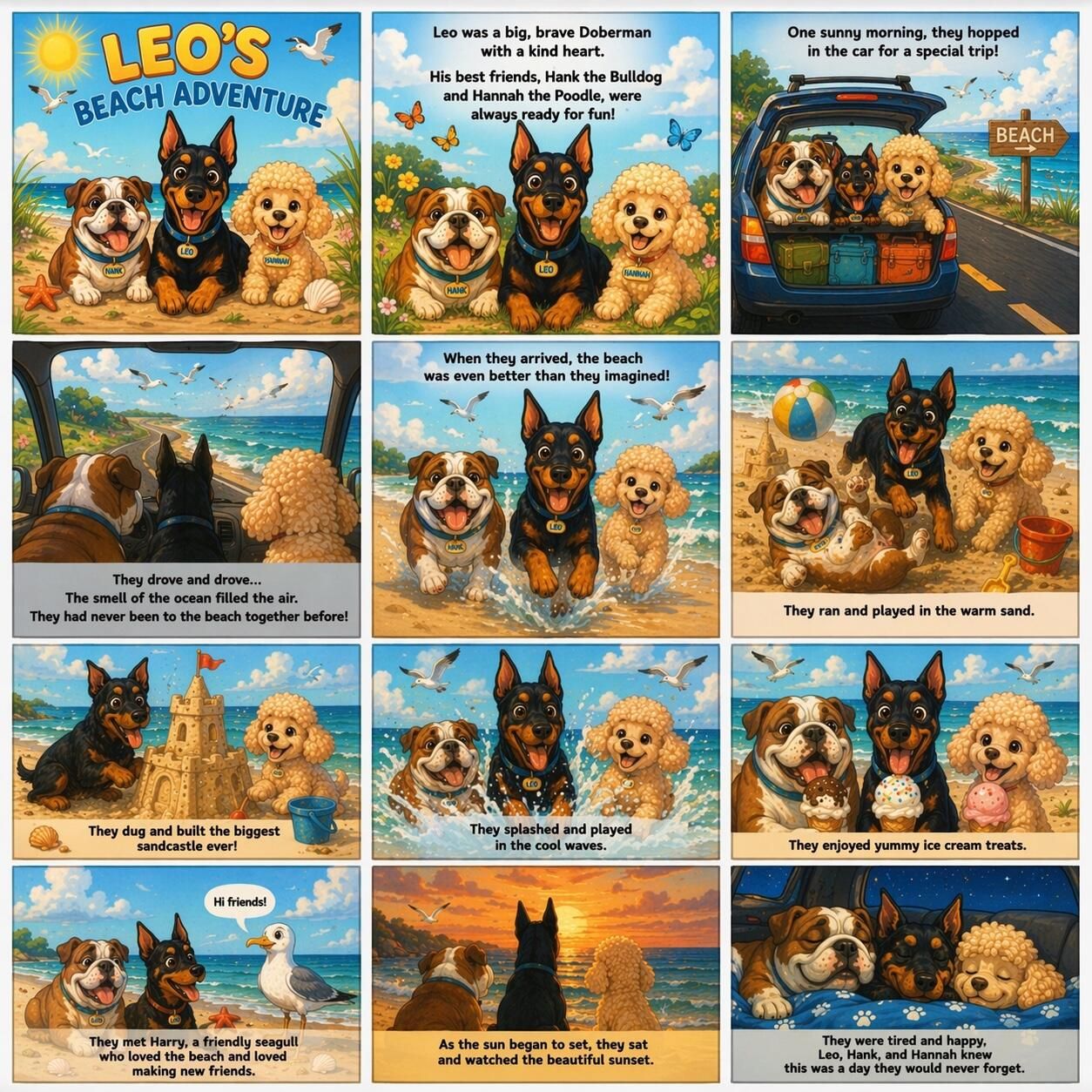 Leo Goes to the Beach original development artwork