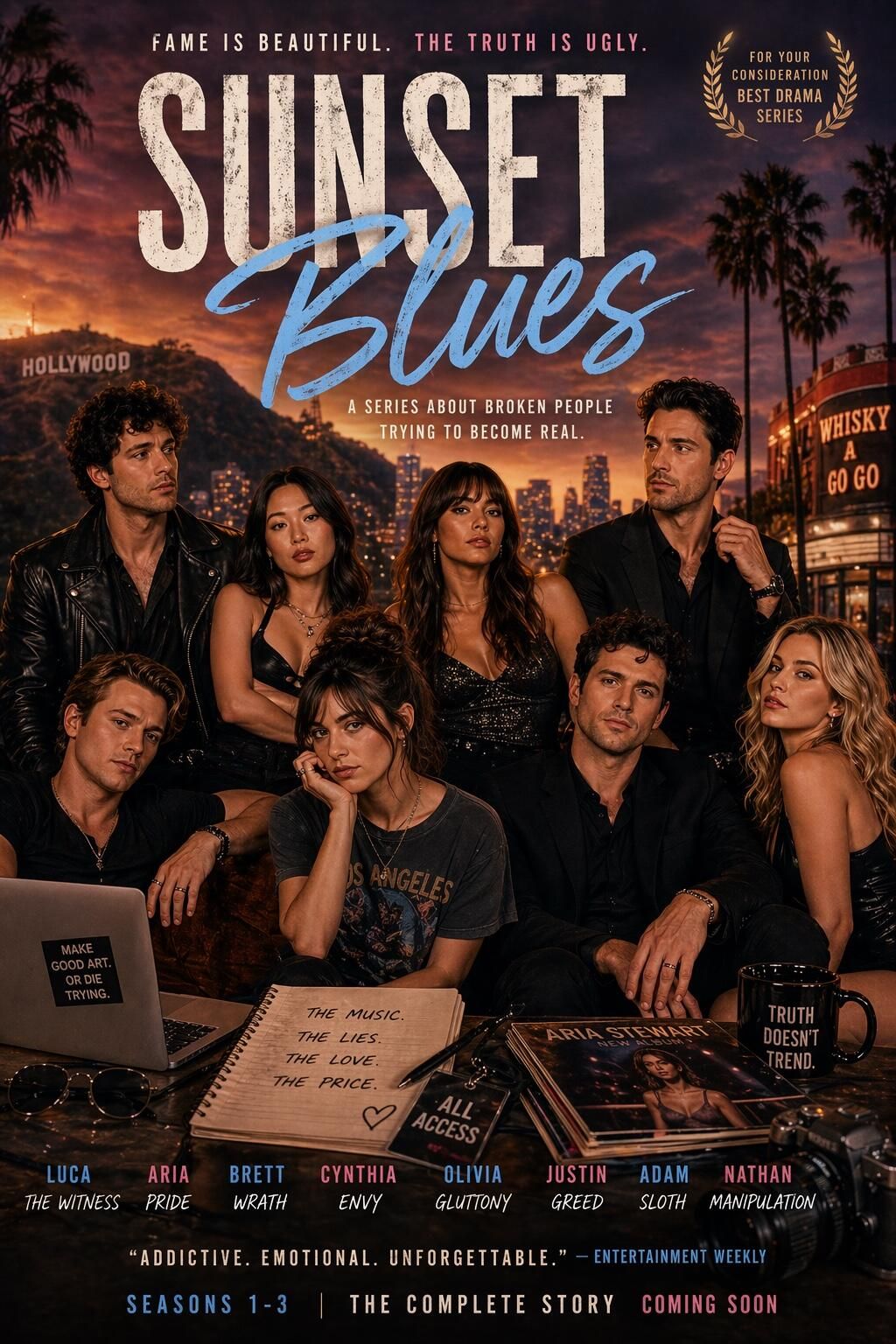 Sunset Blues Flagship television universe · Five dev… original project artwork